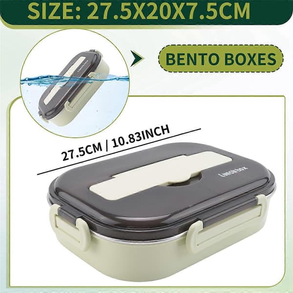 1.5L Bento Bokser for Student, Termisk Isolasjon Bento Matboks Servisesett, Matbeholdere for