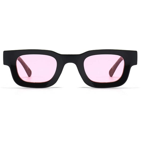 Moderne Tykke Solbriller Sort Rosa Glas