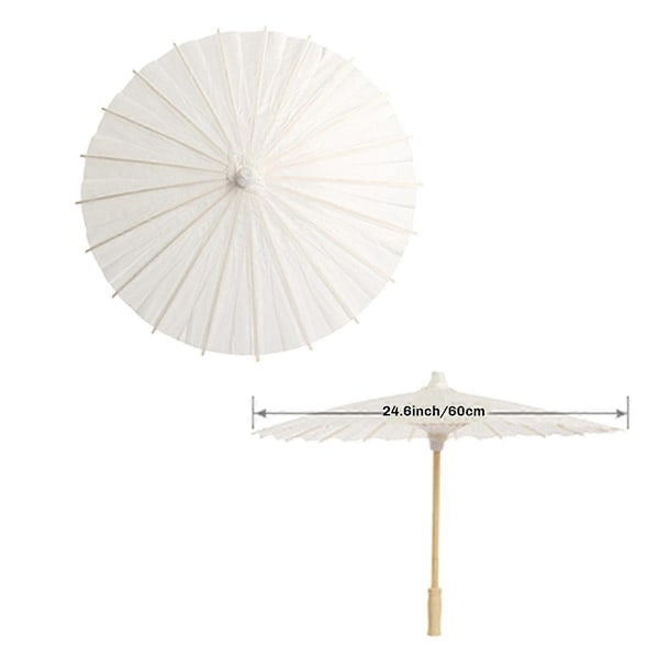 12 kpl Paperivarjo Rantavarjo Valkoinen DIY-varjo Valokuvausrekvisiitta vauvakutsujuhliin Häät 60 cm / 23,6 tuumaa 2025th