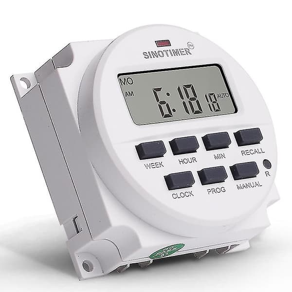 Sinotimer 15.98 Tommer LCD Digital Timer 12V DC 7 Dager Programmerbar Tidsbryter TM618N-4 Mai.5