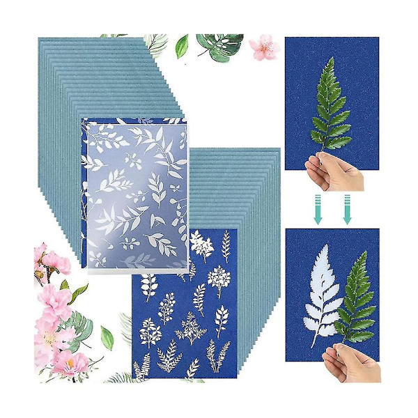 40 st Soltryckpapper Kit med Akrylpanel A5 Soltryck Konstpapper Känslighet Naturtryck