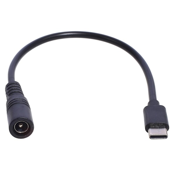 Type-C til DC strømledning 5V DC 5,5 x 2,1 mm hunn til USB C plugg ladekabel