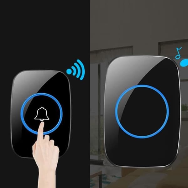 Wireless Doorbell - Black - Waterproof - 300m Range - 38 Melodies