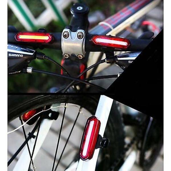 Tcgg-kraftig sykkelbaklys, oppladbart USB LED-sykkellykt med 6 moduser konstant/blinkende lys