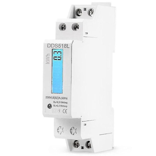 Enfas Lcd-bakgrundsbelyst wattmeter för enfas, strömförbrukning, watt, energimätare, Kwh Ac 5-32a 230v 50hz 110v
