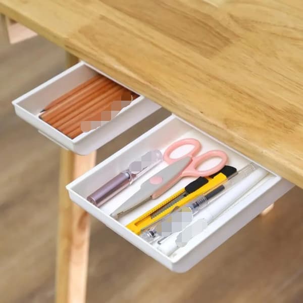 White Desk Drawers | Under Desk Drawers (for mounting) | Office Storage Rack | Space-Saving Desk - 22 cm long