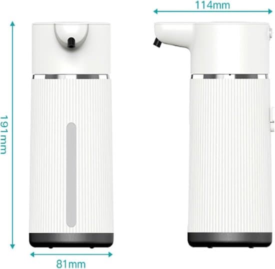 Automatisk sæbedispenser, skumdispenser til håndsprit, manuel vægdispenser til håndsprit, 420 ml, med digitalt display/infrarød sensor, hvid