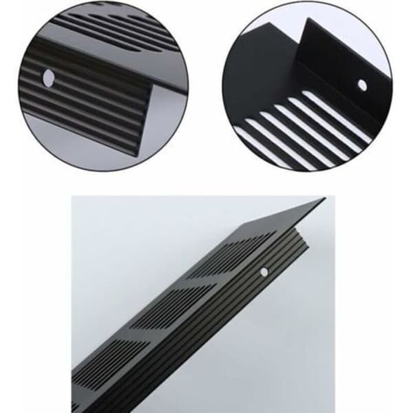2-delt aluminiumsventilationsgitter, rektangulær luftventil, legeret luftventil, udendørs ventilationsgitter, sort, 250 x 80 mm