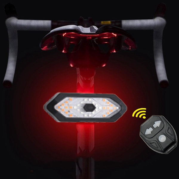 Sykkelblinklys Fjernkontroll Sykkel Retningsindikator Led Baklys Usb Oppladbar Sykling