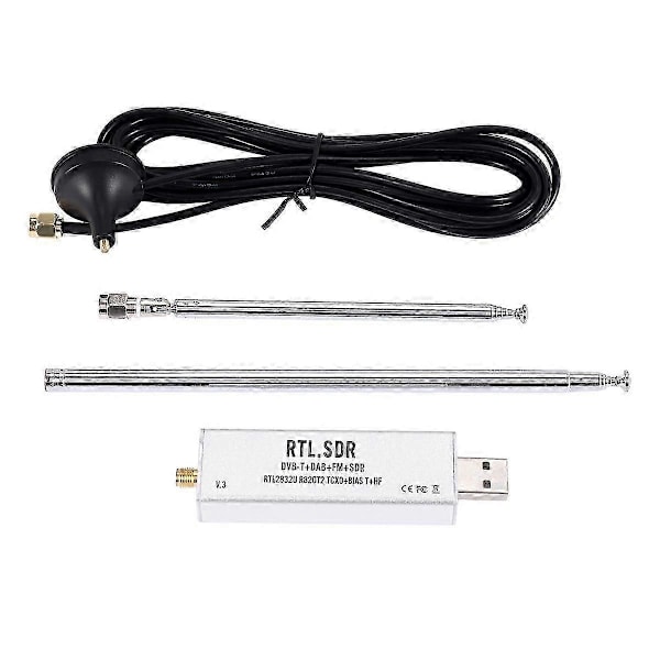 Rtl Sdr Mottaker V3 Rtl2832u 0.1mhz-1.7ghz Tcxo Sma Mottaker Med Antenne