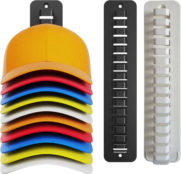 Wall-mounted storage shelf, large capacity, easy to install, compact hat storage and display shelf