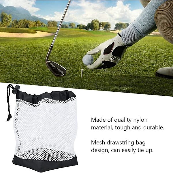 Golf-pallopussi, Nylon-verkkovetoketjullinen pussi, Golf-harjoituspallopussi 36 golf-pallolle, Vetoketjun lukitussuunnittelu säilytysverkkopussi Golf-tarvike
