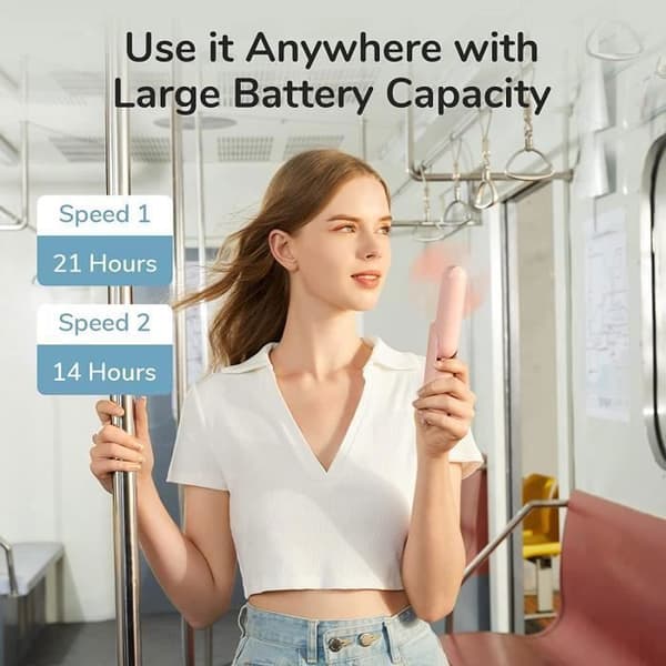 Bærbar ventilator - 3-i-1 - USB genopladelig - Hvid - Kompakt