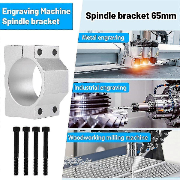 1 st Spindle CNC Fräsverktygsmotor med 4 skruvar Spindleklämma Monteringsfäste 65mm