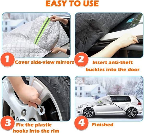 Windshield Cover - 225x145cm - Winter Protection - UV Resistant - Foldable