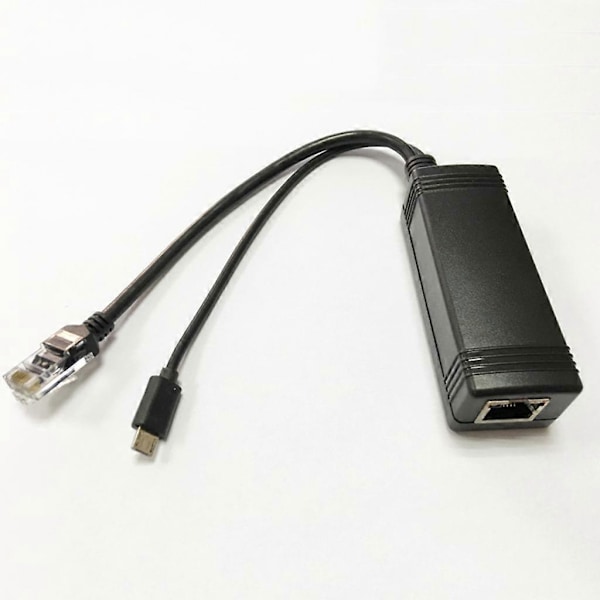 Aktiv PoE Splitter Power Over Ethernet DC 48V til 5V 2A Micro USB Plugg