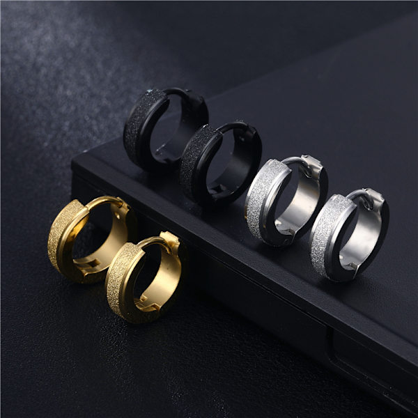 Piercing Øredobb Tykk Ring Glitter Bling Sølv