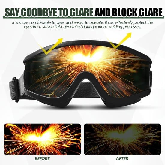 Welding Goggles - Eye Protection Glasses - Perform Welding Work - IR Lens Shade 5 - 16 x 75 cm - Black