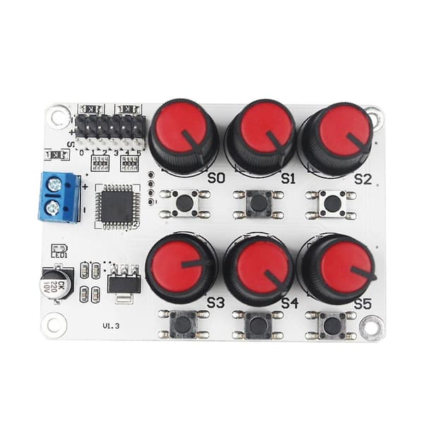 Vridknapp Servo Driver 6 Kanals/Vägs Styrenhet Kretskort Överströmsskydd Servo Testare för DIY