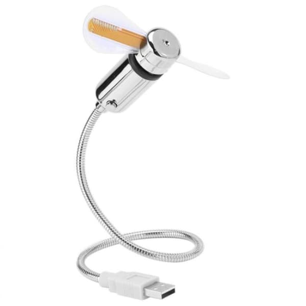 Mini fleksibel USB-vifte for bærbare datamaskiner, smart USB-klokkevifte med temperaturvisning