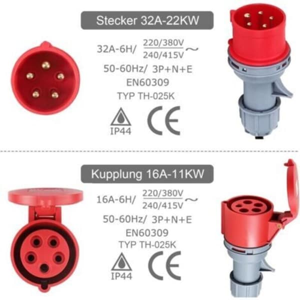 CEE 32A til 16A Adapter