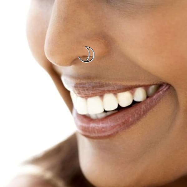 2-Pack Double Fake Piercing Nose Ring Septum Black Gold