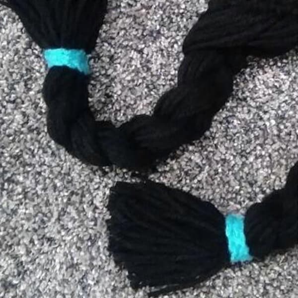 Baby Bowknot Perukmössa, Vintermössa med Dubbla Flätade Perukflätor för Flicka Stickad Nyfödd Mössa Mode Spädbarn Hattar svart rosett