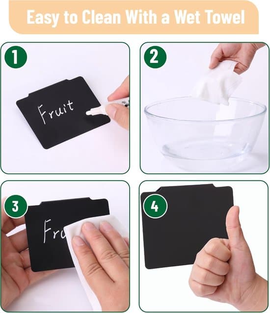 15 Pieces - Removable Clip-On Labels - Mini Blackboards - PVC Storage Classification Clip - Black
