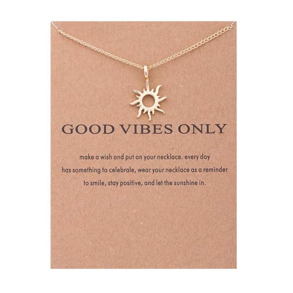Gavekjede Gull \"Good Vibes Only\" Anheng