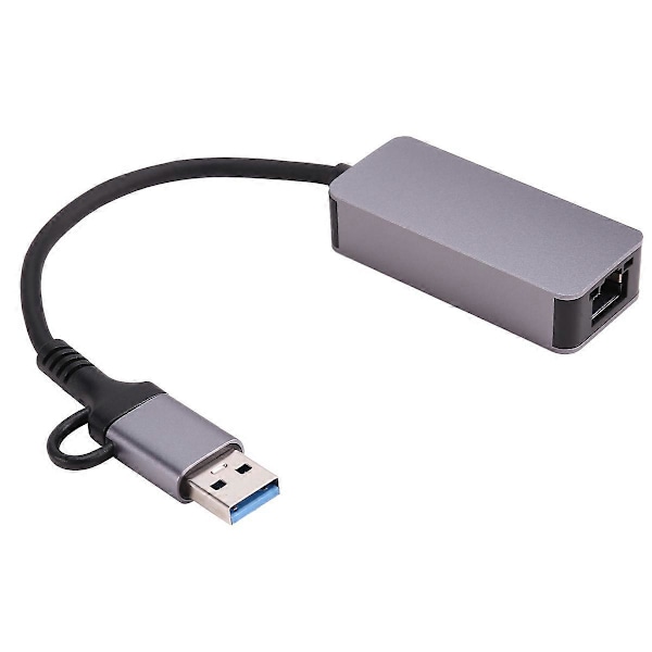 2.5 Gigabit Ethernet -sovitin, Type-C USB 3.0 - RJ45 LAN 2500Mbps Nopea 2.5G Verkkokortti NA:lle
