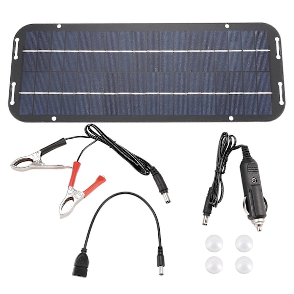 12V 60W Solpaneler Oplader Bil Motorcykel Løbehjul Bærbar Solpanel Biloplader Batteri Effektiv Vedligeholdelse