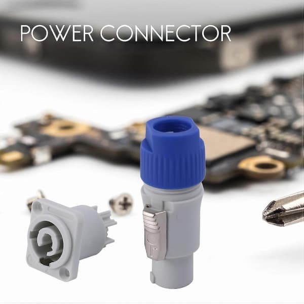 4 Sæt Powercon Stik, nac3fca+nac3mpa-1nac3fcb+nac3mpb-1, låsbart kabelstik + chassis Co