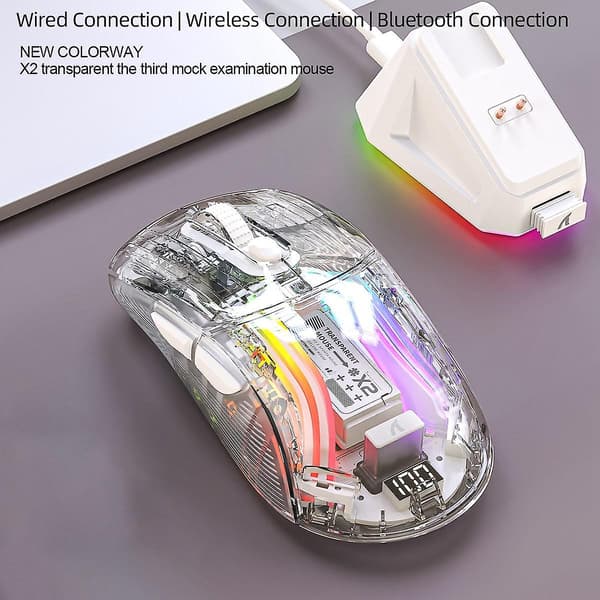 X2PRO Magnetisk Opladning Bluetooth Mus, -Mode, RGB Lys, Batteriindikator, Brug til Computer Pho