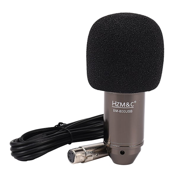 Uppgraderad Bm 800 USB Kondensatormikrofon Studiomikrofon För Datorinspelning Karaoke PC (svart)
