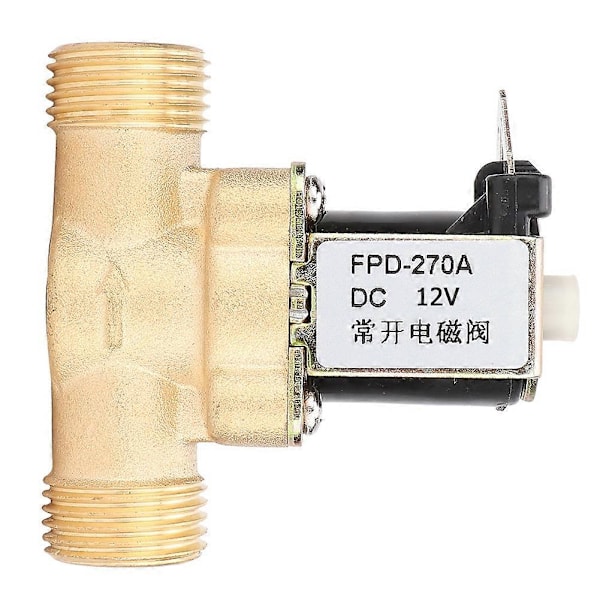G1/2\" Normalt Öppen Mässing Magnetventil Elektromagnetisk Ventil Vatteninloppsbrytare (DC12V)
