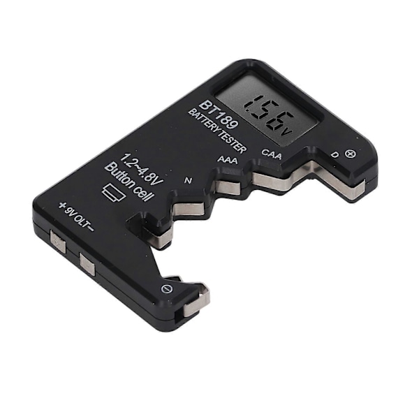 Batterikontroll Kapacitetstestare Mätare Digital Display Verktyg för AA AAA 6F22 9V 1.5V Svart