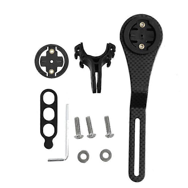 Kolfiber Vägcykel Styre Böjt Handtag Datorfäste Förlängningshållare Adapter för Cateye