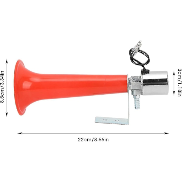Universal Tyrkisk Fløjtehorn, 12v 24v Luft Horn til Lastbiler 180db Rød Horn Formål 12v/24v Caravan Tryk Biler Suvs Motorcykler Tyrkisk Fløjtehorn