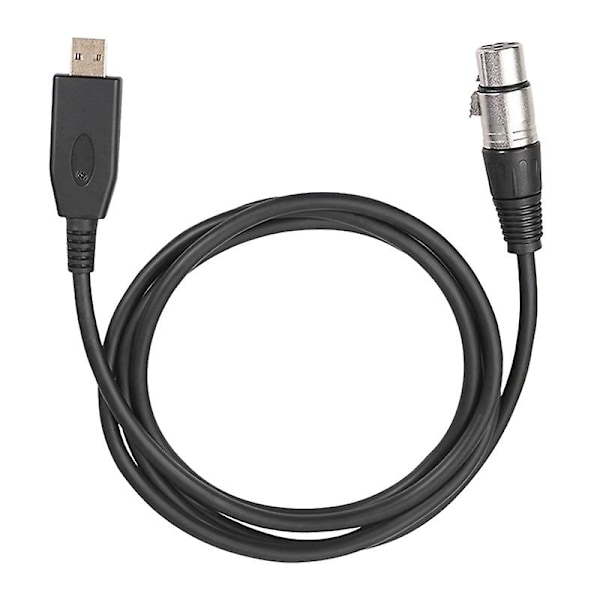 REXLIS 1,8 m USB Mikrofonkabel, 3-benet USB Han til XLR Hun Mikrofon Konverter Kabel Studio Lydkabel