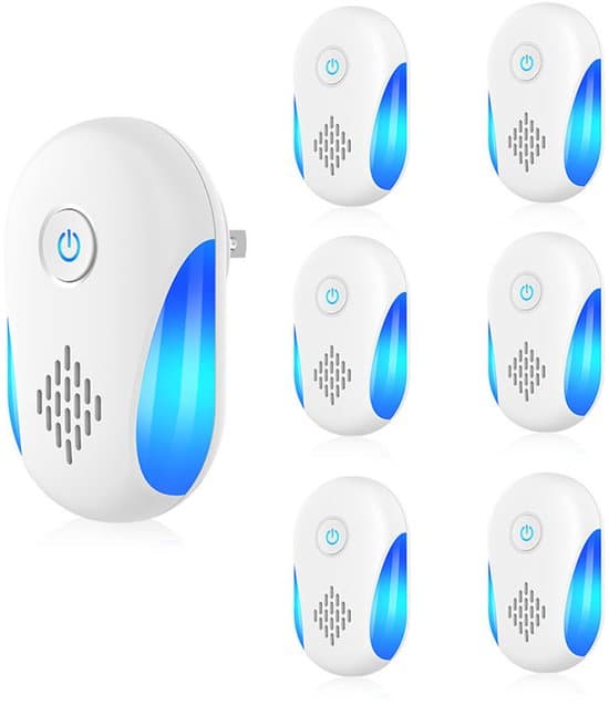 Ultrasonic Rodent Repeller - 6-Pack - Silent Rodent Repellers - Safe and Energy Efficient - Controls Mice - White