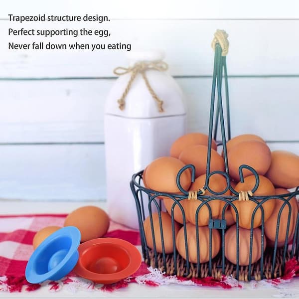 4 st silikonäggkoppar i modern design hållare set servering kök kokta ägg frukost(slumpmässig C