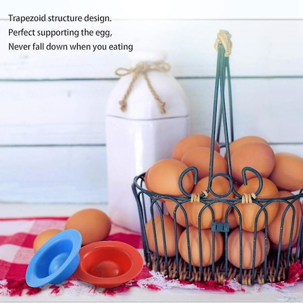 4 stk. silikon eggkopper i moderne design holdere sett servering kjøkken kokte egg frokost (tilfeldig farge)