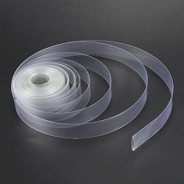 10 meter 23 mm bred PVC värmekrympslang, transparent, för 1 x AA-batteri