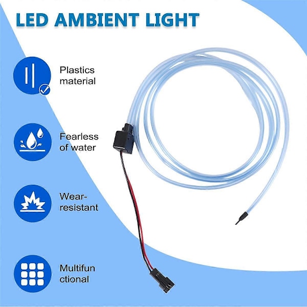 Bil Blå LED Central Kontroll Instrumentpanel Atmosfärsbelysning för 2013 2014 2015 2016 2017 2018 2019