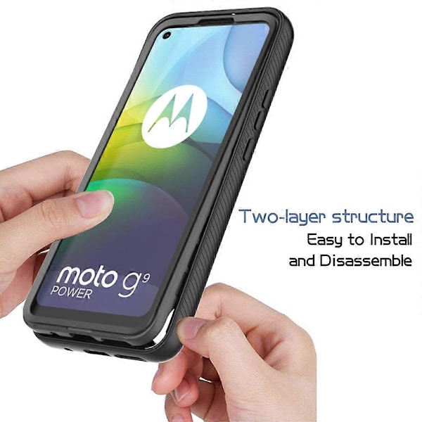 Motorola Moto G9 Power Tähtitaivas Yksivärinen Sarja Iskunkestävä PC + TPU Suojakuori PET-kalvolla