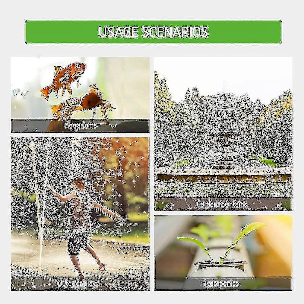 Upotettava pumppu, erittäin hiljainen vesipumppu suihkulähdepumpulla, 1,5 m (EU-pistoke 15 W)