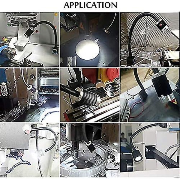 Maskinlampa med magnetfot, 9w LED-svarvlampa, flexibel, vattentät, med magnetfot för verkstad, svarv, CNC