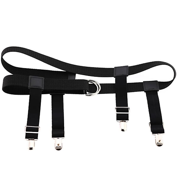 Elastisk nylonbelte for menn og kvinner med strømpebåndsklips, holder for strømpebukser, bukser og jeans, justerbar klemme