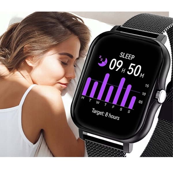 FitPro Bluetooth Smartwatch med 2 armbånd | Puls, blodtryk, søvn og bevægelse sort