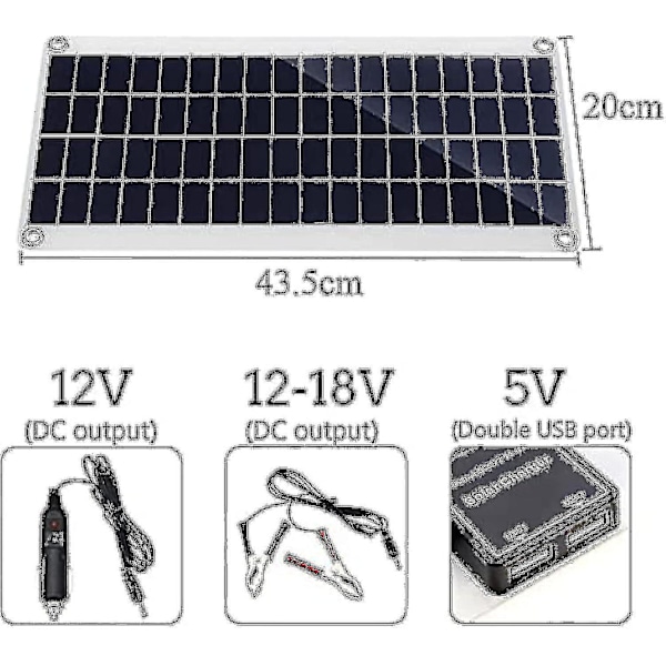 300w 12v Solpanel Kit Batterioplader 300 Watt 12 Volt Off Grid System Med 10a-60a Controller-hy